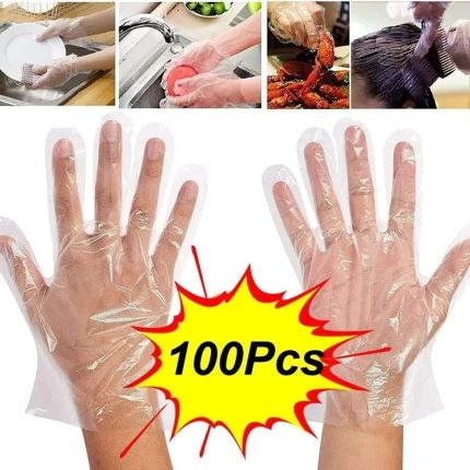 100pcs Disposable Plastic hand Gloves